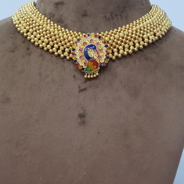 22k Gold Antique Necklace SJJGN58 by 