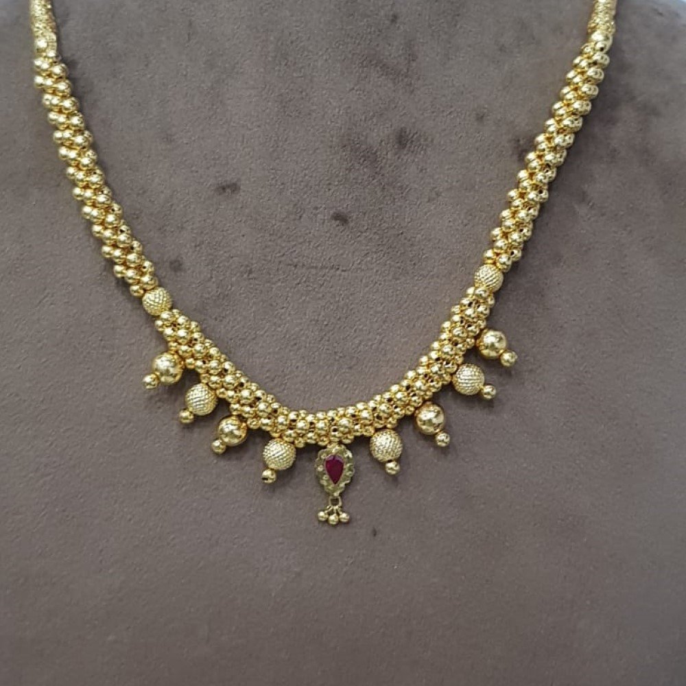 916 Gold Plain Antique Handmade Necklace SJJGN27